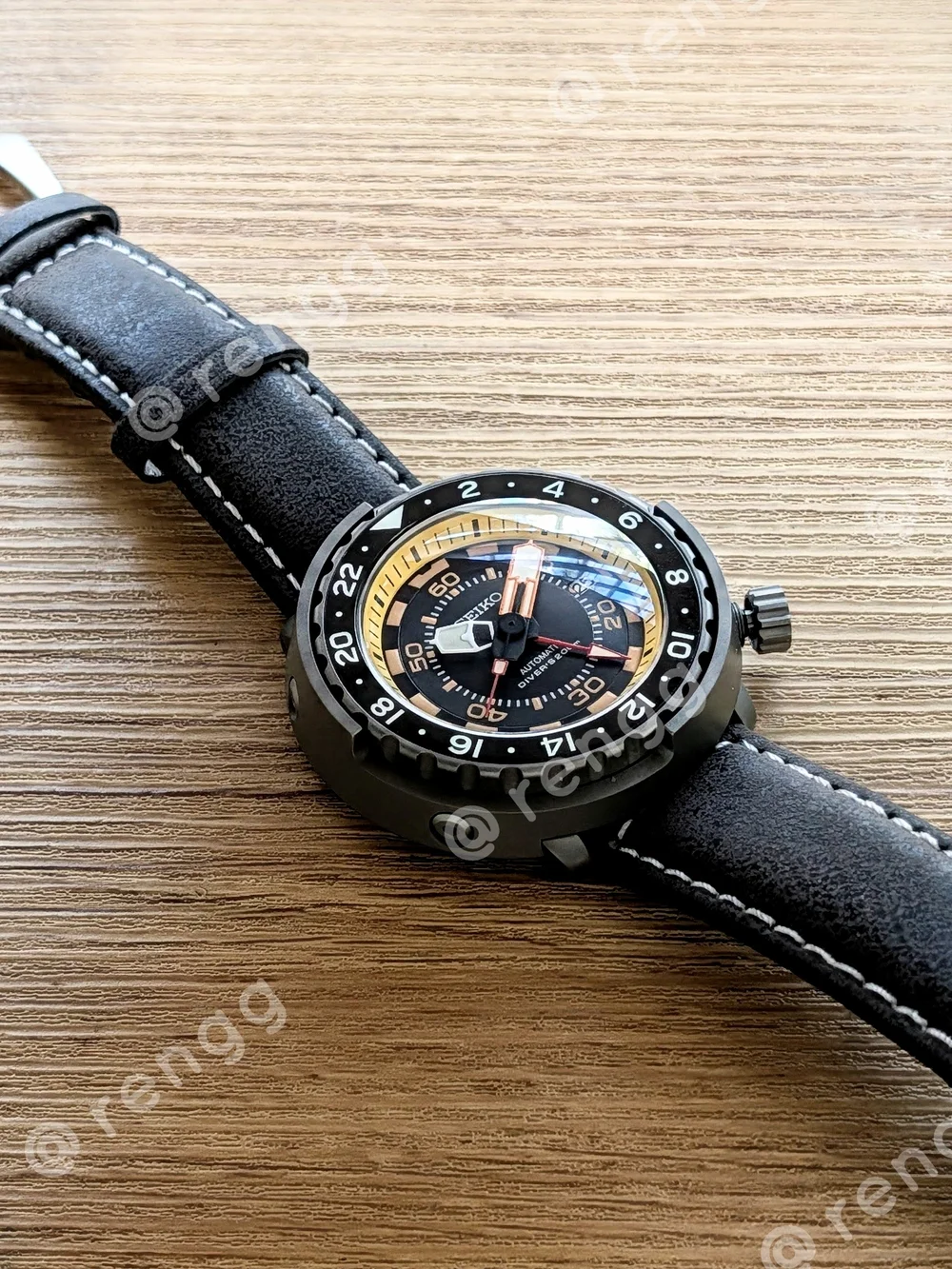 47mm Titanium Seiko GMT Tuna Canned Men's Automatic Diver Mod Watch Sapphire